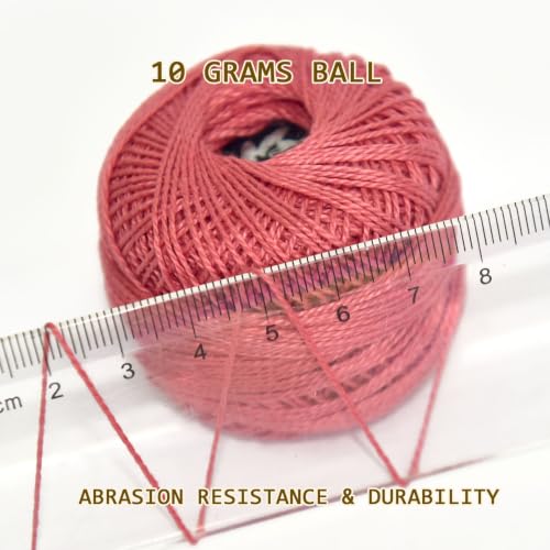 Double Mercerized Egyptian Long Staple Cotton Pearl Thread Ball 10 Grams Rainbow Color 12 Colors per Box for Crochet Hardanger Kniting Hand Sewing,Vintage RetroPalette - color: Vintage Retro Palette