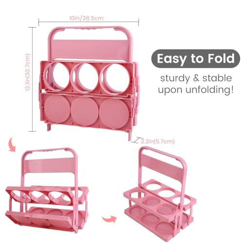 Bodaon Drink Holder Cup Carriers,Delivery Holder for Drinks, (Pink,6-Cup) - color: Pink, size: 6-Cup