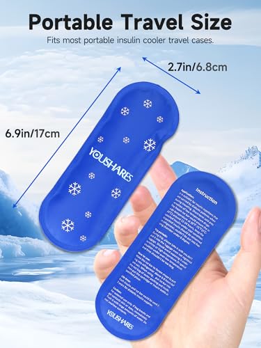 YOUSHARES Mini Ice Packs - Reusable, Thickened & Leak-proof Ice Pack for Insulin & Peptide Cooler Travel Case, TSA Approved Ice Packs Suitable for Most Insulated Medication Travel Bag (4 Packs) - color: Z4_ICE Blue