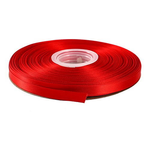 ITIsparkle 3/8" Inch Double Faced Satin Ribbon 50 Yards-Roll Set for Gift Wrapping Scrap Books Party Favor Hair Braids Baby Shower Decoration Floral Arrangement Craft Supplies, Red Ribbon - color: Red