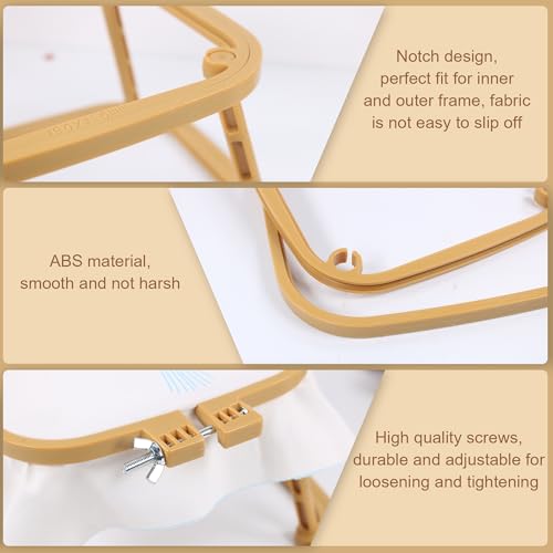 Versatile Double Embroidery Stand, Compact Desktop Embroidery Cross Stitch Frame-Hands Free 2-Tier Embroidery Hoop Frame for Needlepoint Sewing Craft Projects (Khaki) - color: khaki