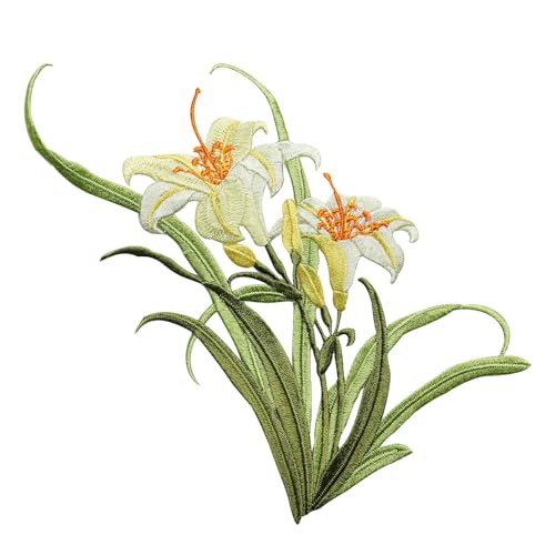 Iron/Sew on Applique Repair Patches,Flower Patches,Yellow Orchid Patch - color: Yellow Orchid
