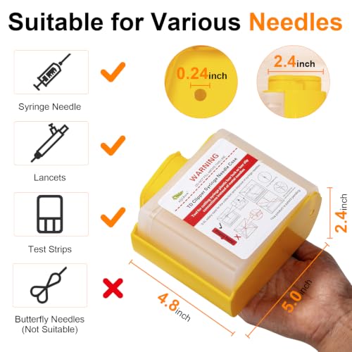 Sijidou Needle Hub Clipper for Syringe and Disposal Sharps Container, Fits for Home and Travel,Compatible with Insuline Syringes, Function for Cutting Syringe Needles Hub (NC-01)