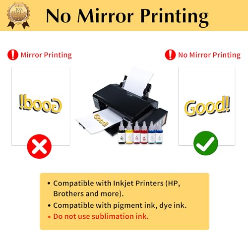 TransOurDream Upgraded Iron on Heat Transfer Paper for T Shirts (40 Sheets, 8.5x11") Iron on Transfers for Light Fabric Printable Heat Transfer Vinyl for Inkjet Printer (L2-40) - color: Light, size: 40 Sheets