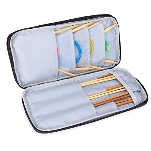 Teamoy Knitting Needles Organizer, Travel Crochet Hook Case, Purple - color: Purple