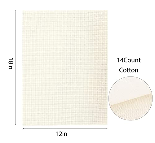 Aida Cloth 14 Count Cross Stitch Fabric Multi Colored 12×18inch