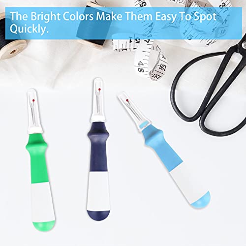 Lhedon Seam Ripper 3 PCS Ergonomic Grip Sewing Thread Remover Tool - color: Blue/Green