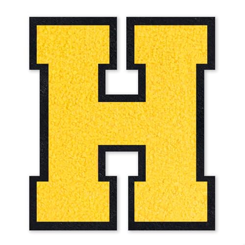 6 Inch Varsity Letter Patches Yellow Iron On Letters - color: Yellow, size: H