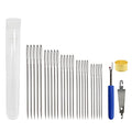 Tapestry Needles Five Sizes 14, 16, 18, 20, 24 - Large Eye Blunt Needles 28 Pcs、Stitch Removal Tool、Thimble、Threader for Cross Stich and More (Silver-28pcs)