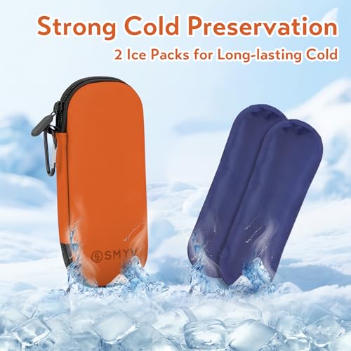 SMYV Insulin Cooler Travel Case with 2 TSA Approved Ice Packs, Orange - color: Hard Orange