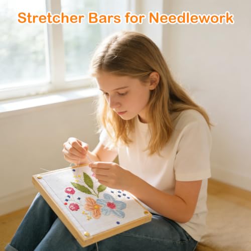 12 Pcs Stretcher Bars for Needlework, Wooden Needlepoint Stretcher Bar - color: 12 Pcs（3 Size）