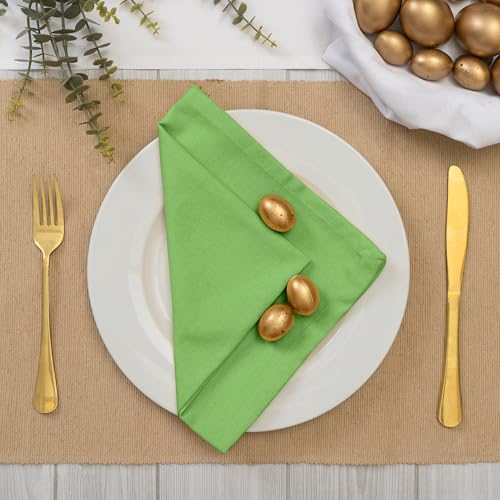 Blue Needles Solid Cloth Napkins 100% Cotton Set of 12-18 x 18 Inches - color: Apple Green, size: 18" x 18" (Set of 12)