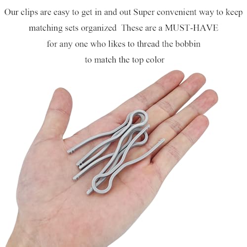 50 PCS Sewing Bobbin Thread Holders,Sewing Thread and Bobbin Organizer Holder Accessories and Supplies for Craft Embroidery Plastic Spool Clamps Spools Organizers,Grey, LXLVOUEG - color: Grey-50PCS
