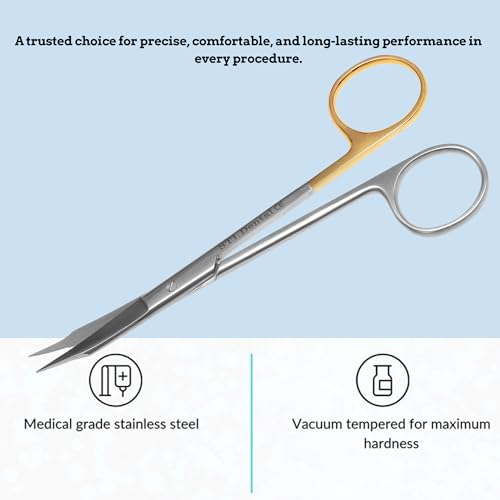 Goldman Fox Curved Dental Surgical Scissors, 5 Inches
