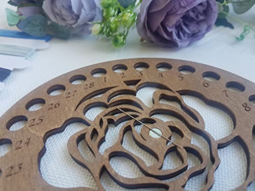 Thread Organizer Double Sided Wooden Mouline Holder Embroidery Storage Cross Stitch Accessories Sewing Floss Thread Keeper (FLZ-011) - color: FLZ-011