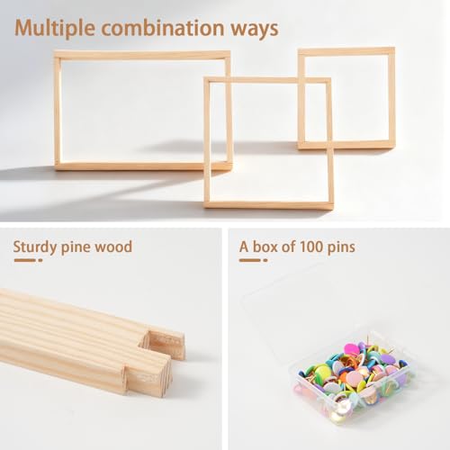 Jieting Wooden Stretcher Bars Kit with 100 Tacks, Canvas Stretcher Bars for Needlework, Embroidery, Cross Stitch, Needlepoint & Fabric Crafts Frame Set (6/8 / 10/12 Inch) - color: 6 / 8 / 10 / 12 Inch