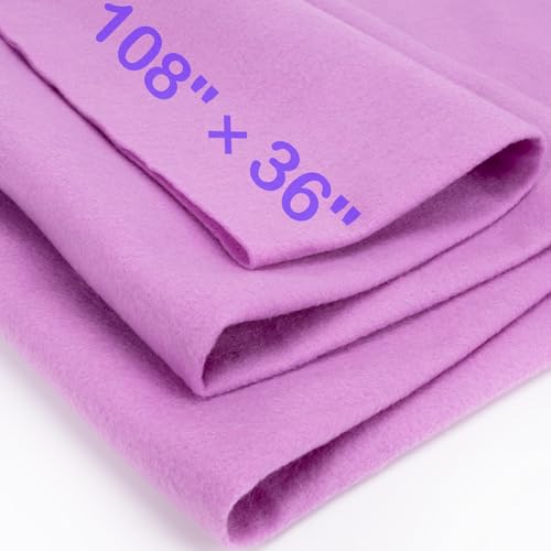 XSEINO Light Purple Large Felt Fabric 108" X 36 "(3 Square Yards), 1.4 mm Thick Soft Felt Fabric Sheet for Crafts, Purple Series Colors Soft Nonwoven Fabric, Fit for Decoration, Sewing, DIY Crafts - color: Light Purple