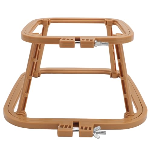 2-Layer Embroidery Frame Stand, Adjustable ABS Double Hoop - style: Khaki