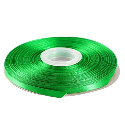 ITIsparkle 1/4" Inch Double Faced Satin Ribbon 50 Yards-Roll Set for Gift Wrapping Scrap Books Party Favor Hair Braids Baby Shower Decoration Floral Arrangement Craft Supplies, Emerald Ribbon - color: Emerald