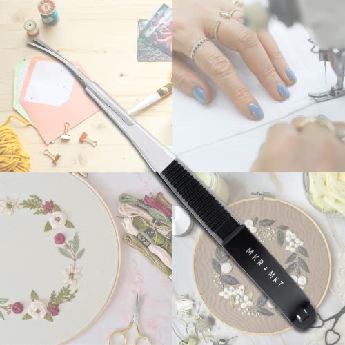 Spring Action Scissors for Applique & Embroidery - Curved, 4.5", Black - color: Black