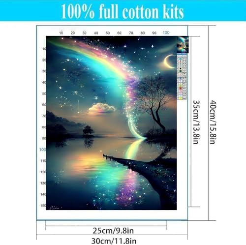 Starry Sky Cross Stitch Kits for Beginners Adults, Landscape Patterns Dimensions Needlepoint Art Crafts,Counted Cross Stitch Kits Embroidery Kits for Beginners Adults for Home Decor 11.8X15.7inch - color: Cross Stitch-1014-6
