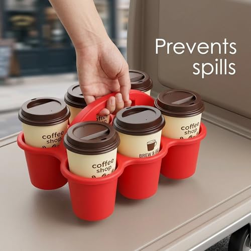 TOPZEA 3 Pack Classroom Caddy Organizer with Handle, 6 Compartments Plastic Table Caddy Drink Cups Holder Caddies Desk Organizer Basket for School & Art Supplies, Pencil, Crayon, Crafts, Home Office