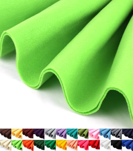 Barcelonetta | Felt Fabric | 72" Wide | 1.6mm Thick | Acrylic & Soft | Felt by the Yard | Felt for DIY Crafts, Projects, Sewing (Lime, 1 Yard) - color: Lime, size: 1 Yard