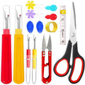14 Pcs Sewing Seam Rippers, 2 Big and 2 Small Handy Stitch Ripper Sewing Tools with Embroidery Removal Tool, Tape Measure, Needle Threaders, Thimbles for Sewing Crafting Thread Removin - color: Multi-Color