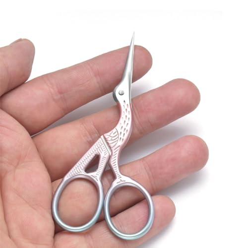 3.6" Sewing Embroidery Scissors with Artificial Leather Cover(Pink) - color: Pink