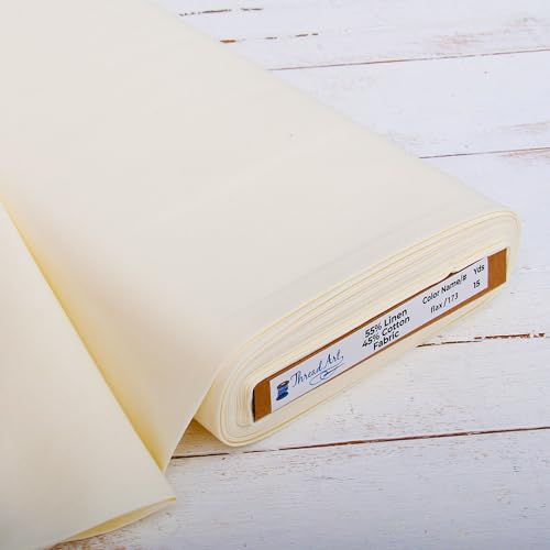 Threadart Flax Linen Fabric - 3 Yard Cut, 55" Wide - color: Flax, size: 3 YARDS