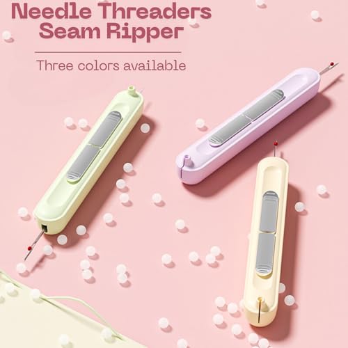 2 in-1 Needle Threaders Seam Ripper 2024 New, Upgraded Seam Ripper Tools, Stretchable Remover Needle Threading (new-1PCS-Green) - color: new-1PCS-Green