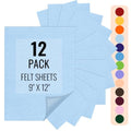 IONTACH 9" X 12" Felt Fabric Sheets 1.6mm Thick (12 Packs, Soft Blue) - color: Soft Blue
