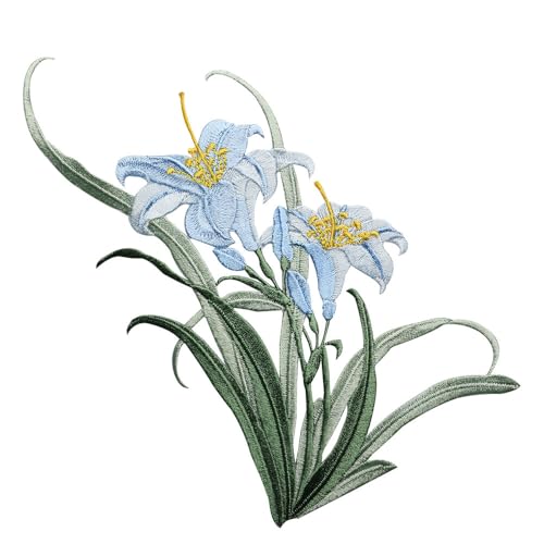 Iron/Sew on Applique Repair Patches, Flower Patches, Blue Orchid Patch - color: Blue Orchid