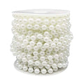 8MM Beaded Trim White Crafts Faux Pearl Beads Garland Roll Strand 33FT - color: White, size: 8mm