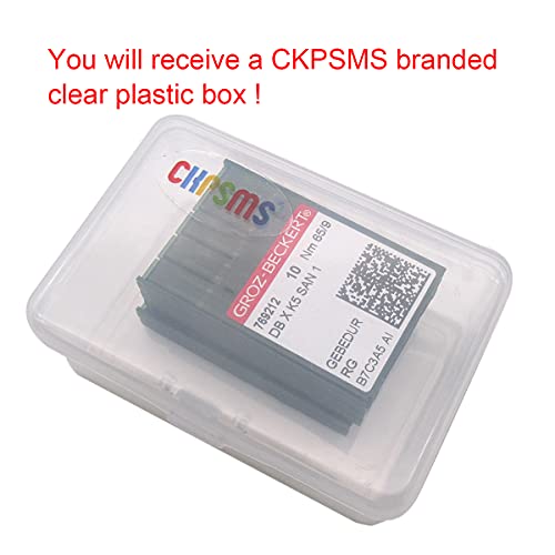 GROZ-BECKERT Needle in CKPSMS Clear Plastic Box- 50PCS Groz Beckert DBXK5 GEBEDUR Titanium Industrial Embroidery Machine Needles 8# 9# 10# 11# 12#