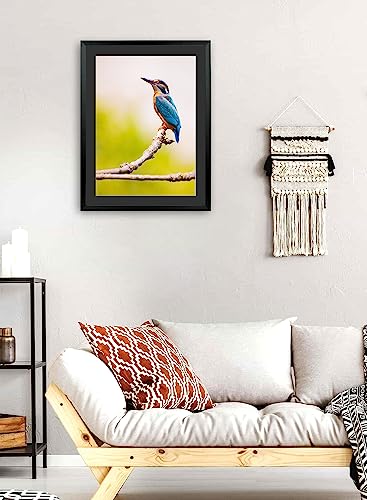 Mxtallup 12x16 Diamond Painting Frame with 10x14 in Black Mat ，Display Pictures 10x14 in With Mat or 12x16 in Without Mat, 30x40 cm Poster Picture Frames 25x35 cm Photo Frames Wood,Black