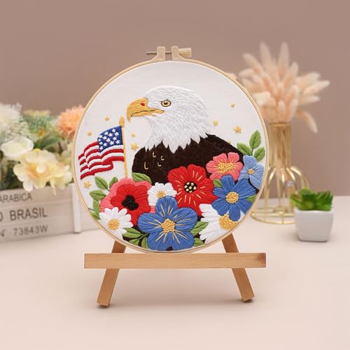 Louise Maelys Bald Eagle Embroidery Kits for Beginners DIY Arts Craft - color: Bald Eagle