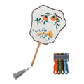QIZUOLIFE Chinese Embroidery Fan Kit for Beginners - style: Persimmon's Lingering Charm
