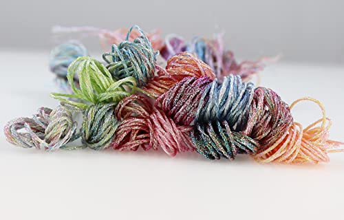 KCS 6-Strand Cross Stitch Metallic Variegated Pearl Shiny Embroidery Floss (12 Skeins # 1) - color: 12 Skeins # 1