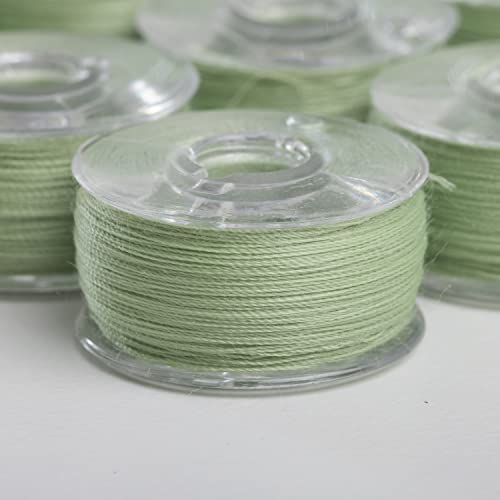 Sew Great Sewing Machine Prewound Bobbin 60 Weight Polyester Thread 12-Pack #493 Pastel Green - color: Pastel Green