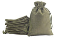 Sansam 50pcs 4.0X5.60 Inch Drawstring Burlap Gift Bags, Jute Jewellery Pouches, Small Army Green Lining Burlap Favor Sacks For Herb, Spices, Jute Treat Bags for Christmas, Wedding, Party - color: Army Green