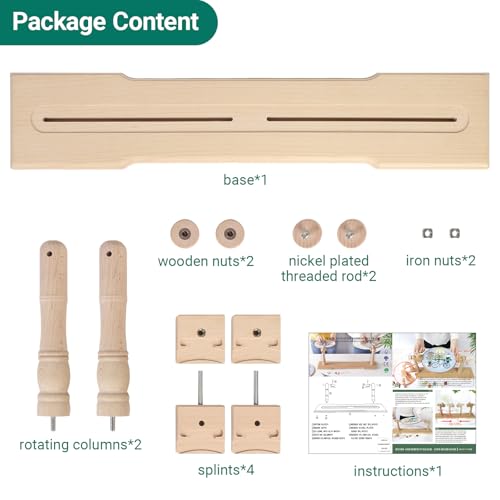 Airo Beech Wood Embroidery Hoop Stand,Rotatable, Tool-Free Installation, for Cross Stitch , Embroidery, Sewing Needlework
