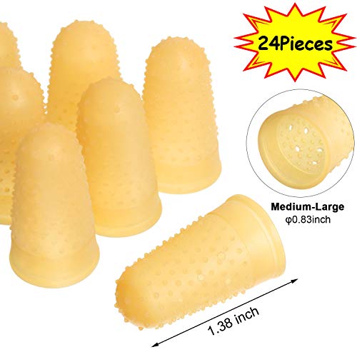 SATINIOR 24 Pcs Rubber Finger Tips Finger Protector Covers for Hand Sewing