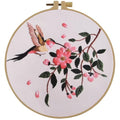 Esffaci Embroidery Starter Kit for Adult Beginner with Hummingbird Flower Pattern Hand Embroidery Set with Cloth Hoop Needle Threader Floss and Instruction - color: Hummingbird