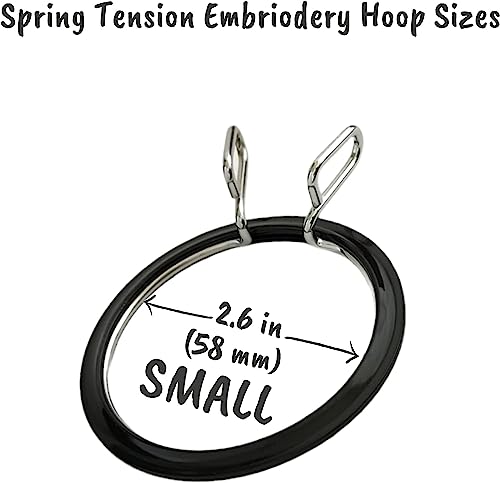 Nurge Premium Quality, Metal Spring Tension Embroidery Hoops, Cross Stich Hoop, Darning Hoops, Embroidery Tension Shed (Black, Siz Mix) - color: Black, size: Mix Sizes
