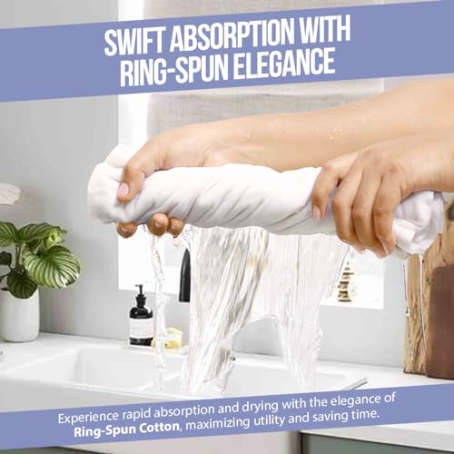 WHITEWRAP Flour Sack Towels 18x28 – 100% Cotton (Pack of 3), Reusable Kitchen Tea Towels for Baking, Crafts, Embroidery Ideas - color: White, size: 18"x28"- Pack of 3