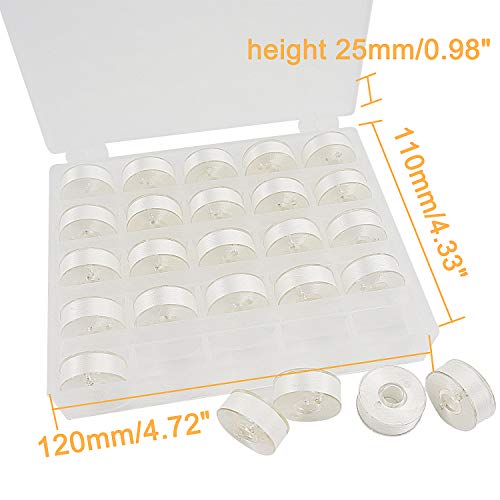 New brothread 25pcs Type L SA155 Prewound Bobbin Thread -White - color: 25pcs 60wt White