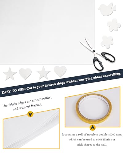 White Felt Fabric 72" x 18", Large Stiff Craft Felt Sheet by The Yard - color: White, size: 72" X 18" (0.5 Yard)