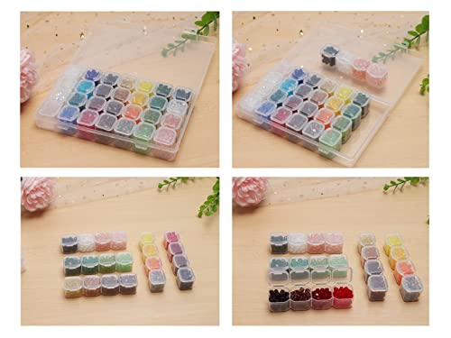4 Pack Clear Storage Organizer for Seed Beads & Nail Crystal - size: 112 Slots 4 Pack 28 Grids