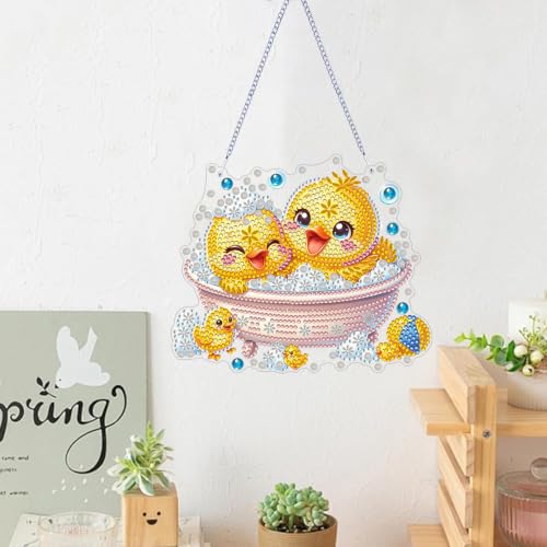 ARPADAMO Duck Diamond Art Kits for Adults, Acrylic Hanging Suncatcher - color: DP05091